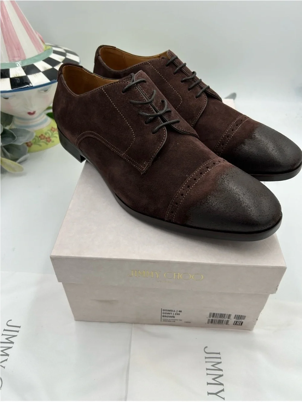Men’s Jimmy Choo cap toe burnished Oxford size 46 made in Italy